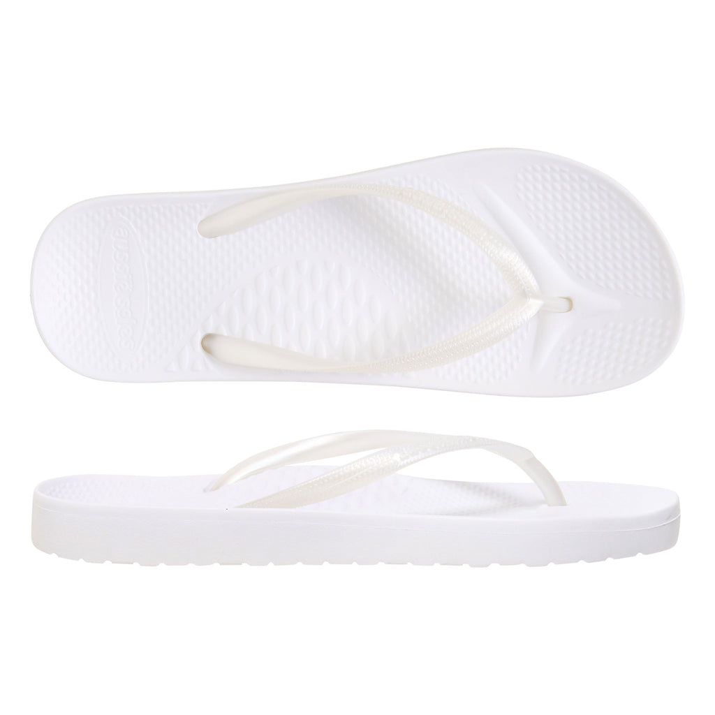 White/Pearl Aussianas Slim 2.5 Arch Support Thongs