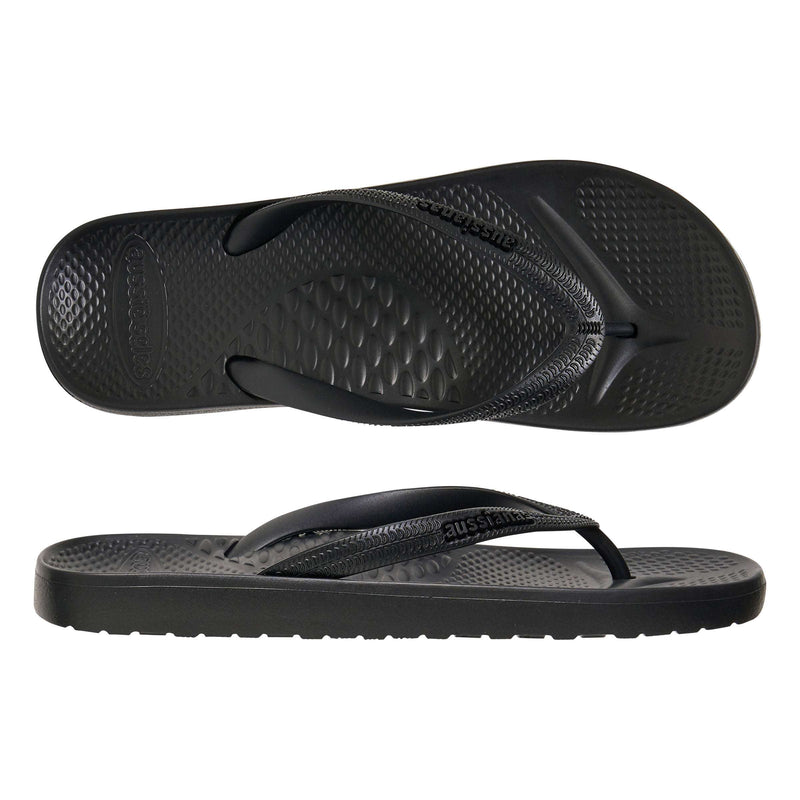 Black Aussianas Classic 2.5 Arch Support Thongs