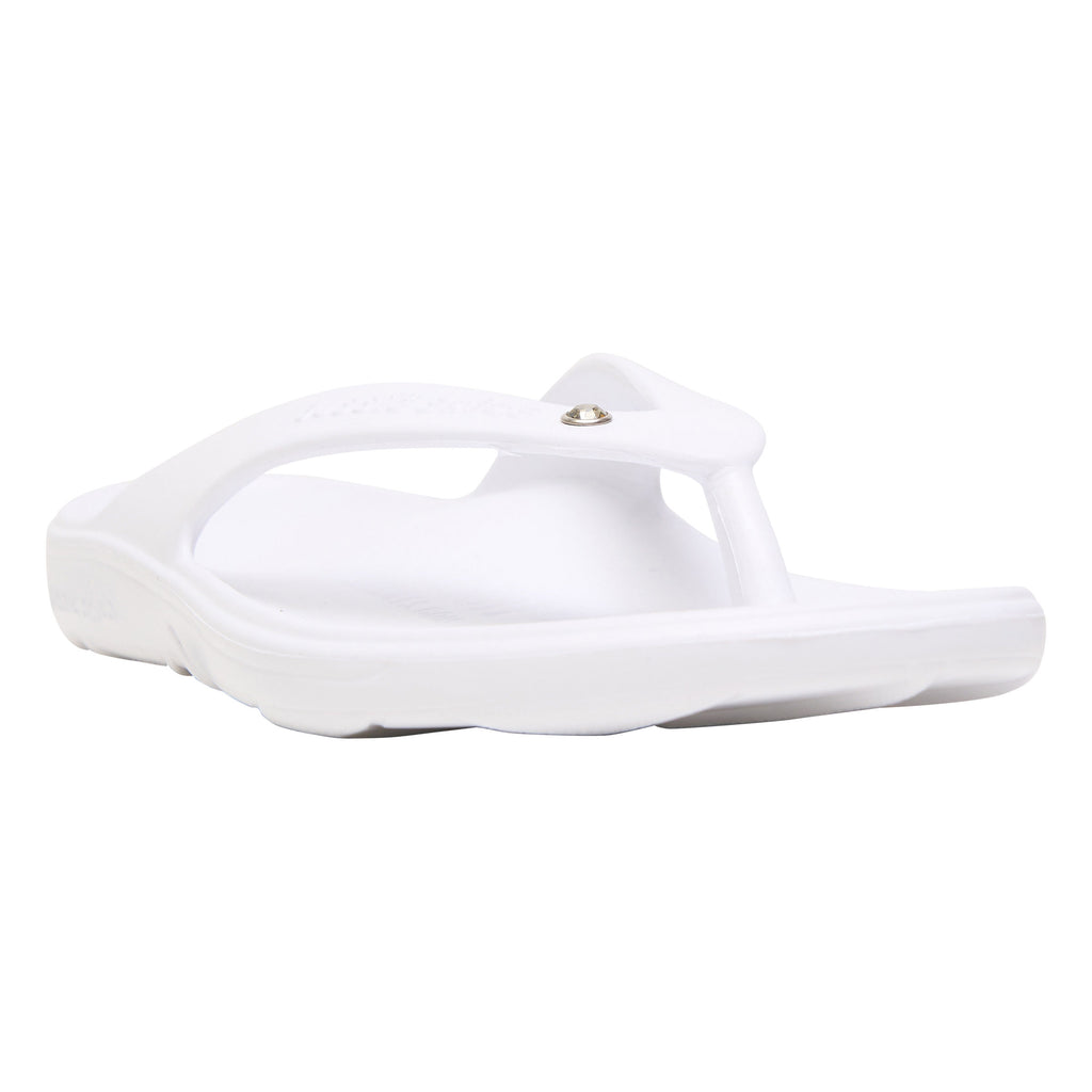 White White/diamante Arch Support Thongs